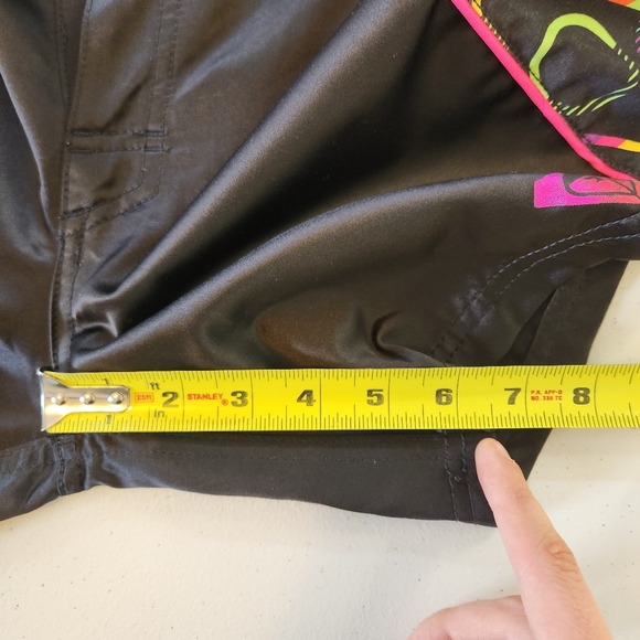 Roxy Swim Black Board Shorts Lace-Up Surf Long Bermuda Short Trunks Beach 3 - Picture 9 of 11